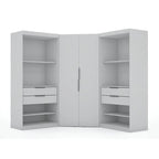Mulberry 2.0 Semi Open 3 Sectional Modern 4 Drawer Wardrobe Corner Closet Set of 3
