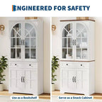 Farmhouse Pantry Cabinet, Freestanding Kitchen Cabinet, Adjustable Shelves, Multifunctional Organizer, for Kitchen, Dining Room, Living Room