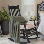 Karl Home | 24-Inch Solid Wood Patio Rocking Chair