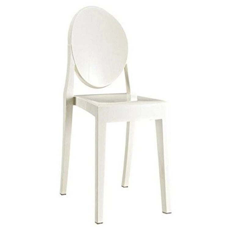 Stackable Mid Century Modern Crystal Clear Side Chairs Dining Living Room Transparent No Arms Accent Desk
