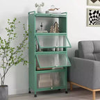 Costway 5-Tier Kitchen Bakers Rack Storage Cabinet Mobile Microwave Stand Flip-up Doors White/Black/Grey/Green