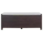 Whisen Rustic Wood Storage Bench, Entryway Shoe Bench with Removable Cushion, Adjustable Shelves