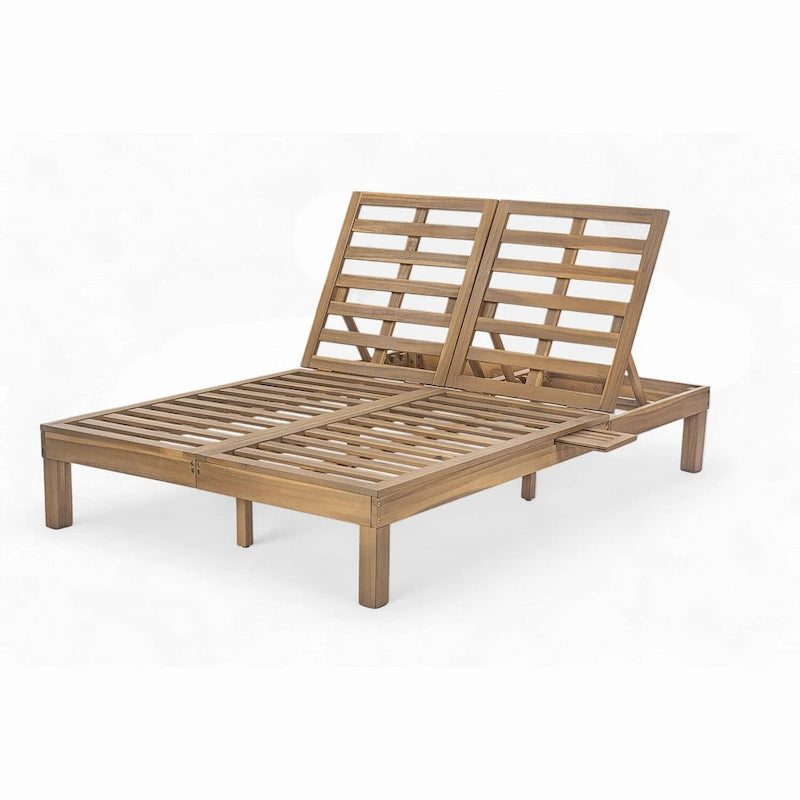 5-Position Adjustable 2 Chaise Lounge,Folding Trays for Poolside,Patio