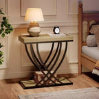 Side Table, 2-Tier Narrow End Table for Living Room, Industrial Bedside Tables with Metal Frame for Bedroom, Sofa Couch, Small Spaces, Grey