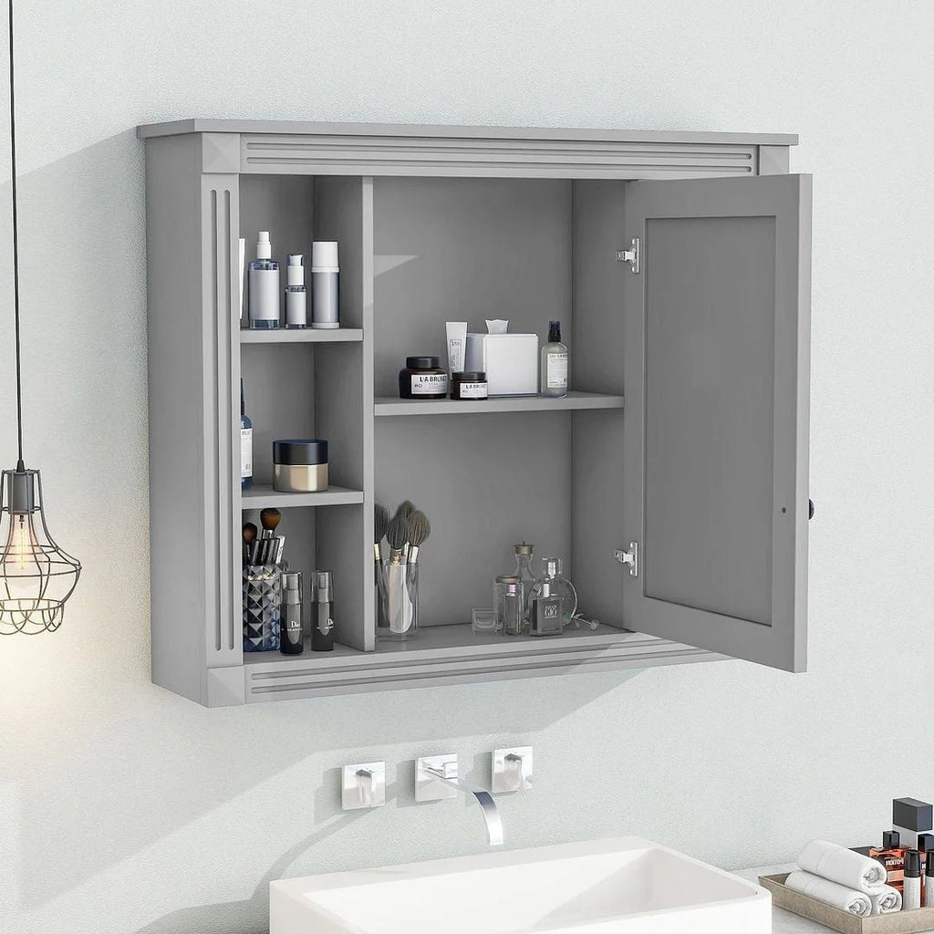 36 Modern Bathroom Vanity with Top Sink and Mirror Cabinet,2 Doors and 2 Drawers
