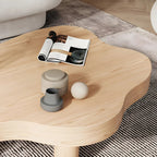 Natural Cloud-Shaped Pine Coffee Table with 3 Legs