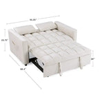Classic 55 Width Pull Out Tufted Convertible Loveseat Sleeper Sofa Bed - 55W x 68L x 20H