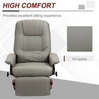 HomCom Faux Leather Adjustable Manual Swivel Base Recliner Chair with Comfortable and Relaxing Footrest