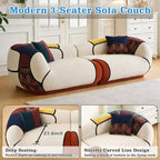 Dyonery 104-inch ultra-large modern curved sofa, sectional floor lounge sofa, equipped with cushions, no assembly required