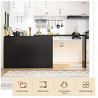 Smart Rotatable/Extendable Buffet Sideboard with 6 Drawers, Extended Countertop, Non-slip Mat, Rotating Dining Table, Kitchen Island Pantry