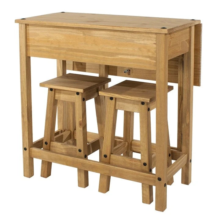 Solid Pine Drop Leaf Table 3-piece Dining Set