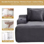 67 Chaise Lounge Chair, Indoor Sleeper Sofa Bed with 2 Pillows, Boneless Single Sofa Couch for Living Room, No Assembly Required
