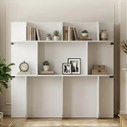 2-in-1 Invisible Murphy Bed with Shelf Storage, Queen Size, Natural Wood (Mattress Not Included)