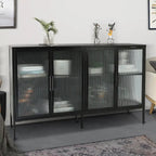 Metal Tempered Glass Cabinet with Adjustable Shelf