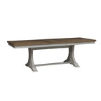 Farmhouse Reimagined Antique White with Chestnut 6 Piece Trestle Table Set