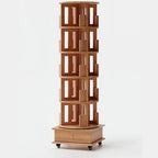 Wooden Vertical Narrow Rotating Bookcase