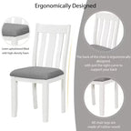Farmhouse Extendable Dining Table Set for 6, Rectangular Table and 6 Upholstered Chairs