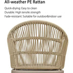 PURPLE LEAF Outdoor Dining Set with Patio Aluminium Dining Table and Wicker Rattan Chairs