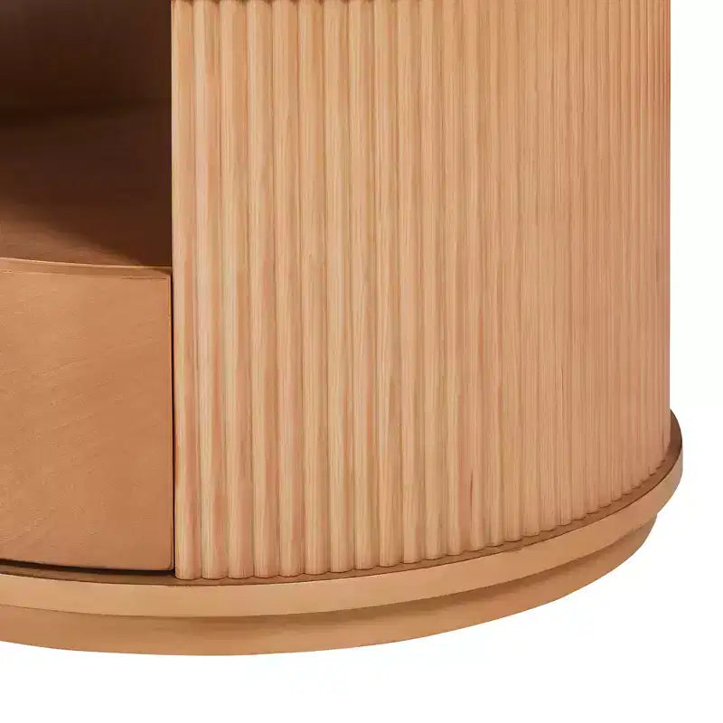Modern Nesting Coffee Table with Drawer, Round Center Table with storage for Living Room