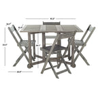 SAFAVIEH Outdoor Brandy 5-Piece Outdoor Dining Table Set - 43Wx35Dx29H