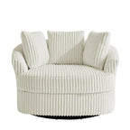 DREAMSIDEA 2 Set Recessed Arm Slipcovered Swivel Barrel Chair
