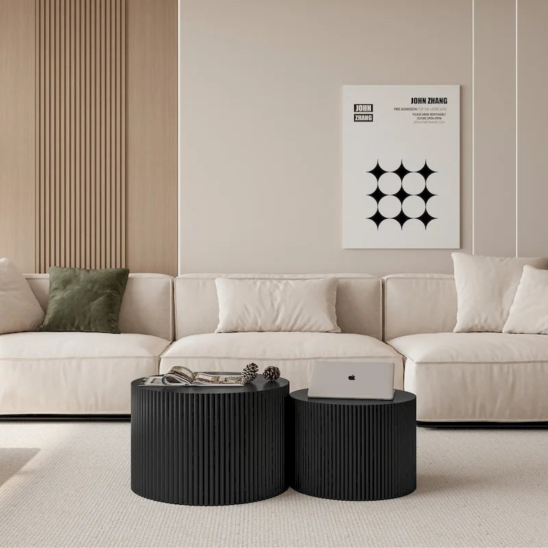 Wave Stripe Nesting Coffee Table Set