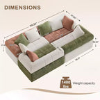 110.23 in. W Colorblock Modular 4-Seater Chenille Sofa with Curved Armrests
