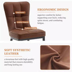 Bekrvio Dining Room Chairs Set of 6, Modern Upholstered Faux Leather Seat with High Back, Metal Legs, Armless Kitchen Chairs for Living Dinning Room