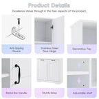 Bathroom Storage Cabinet with Doors and Drawers Tilt-Out Laundry Hamper Multiple Storage Space Freestanding Style