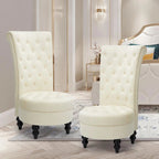 AVAWING Set of 2 Throne Royal Chair Thick Padding and Rubberwood Legs