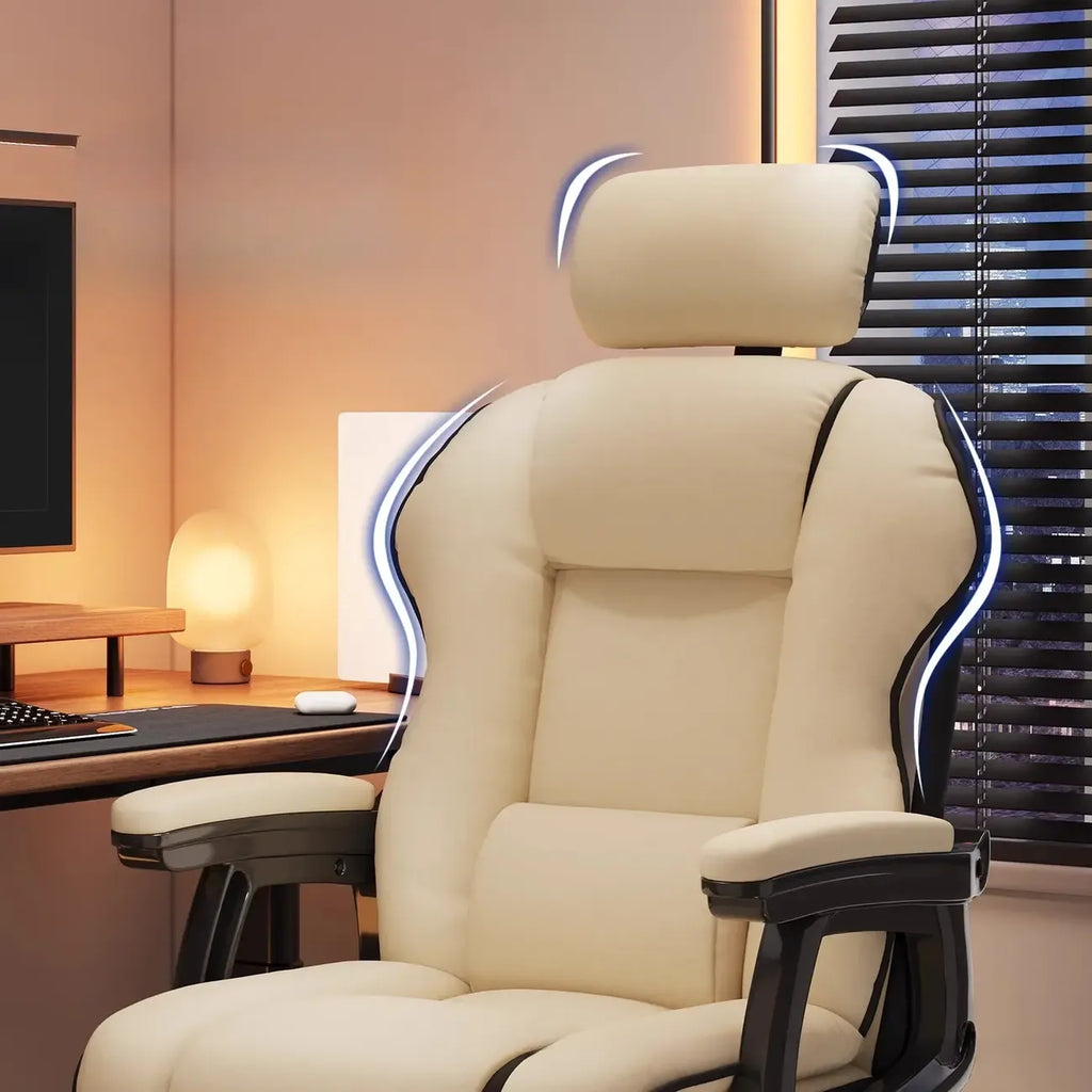 Yellow High-Back Leather Ergonomic Executive Chair
