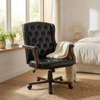 Executive Office Chair with Wingback Design and Swivel for Home Office