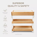 Comfy Cubs Baby Changing Table - Sturdy Wood Construction, Timeless Look with Two Open Shelves for Infant Essentials