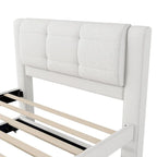 Merax Full Size Upholstery platform bed with Trundle