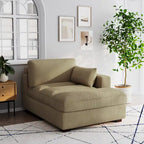 Oversize Corduroy Chaise Lounge Modular Sectional Sofa with Pillow