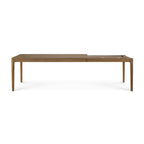 Natural Teak Extendable Dining Table with Concealed Extension Leaf for Dining Room