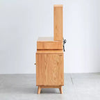 GDFStudio Crichton Modern Solid Oak Dresser Table with 4 Drawers and Shelves