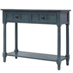 The Misty Moon Daisy Series Console Table Traditional Design with Two Drawers and Bottom Shelf (Espresso)