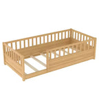GDFStudio Rowan Pine Wood Floor Bed with Super High Security Barrier