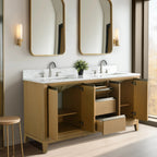 Vanity Art Bathroom Vanity with Ceramic Sink and Engineered Marble Top