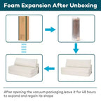 WARMOUNTS Foldable Sofa Bed with Adjustable Backrest, Convertible Queen Size Sleeper Sofa for Living Room & Office