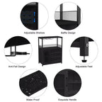 DobleePy Bar cabinets, wine cabinets, sideboards, adjustable shelves, suitable for small bar cabinets in kitchens and restaurants,Retro color