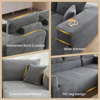 HOOOWOOO Modern Minimalist Style Sectional Couch Modular Corduroy Sofa for Living Room