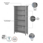 Salinas Tall 5-shelf Bookcase (Set of 2) by Bush Furniture