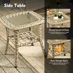 XIZZI 9-piece Outdoor Patio Furniture Conversation Set with Swivel Chair