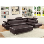 Riveredge 109 in. W 2-piece Faux Leather L Shape Sectional Sofa - 76L x 109W x 28H