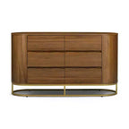 Modern 6-Drawer Dresser with Live Edge Design, Metal Base & Durable Mixed Wood Construction