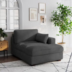 Oversize Corduroy Chaise Lounge Modular Sectional Sofa with Pillow