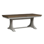 Farmhouse Reimagined Antique White with Chestnut 6 Piece Trestle Table Set