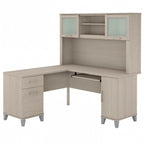 Bush Furniture Somerset 60W L Shaped Desk with Storage Hutch